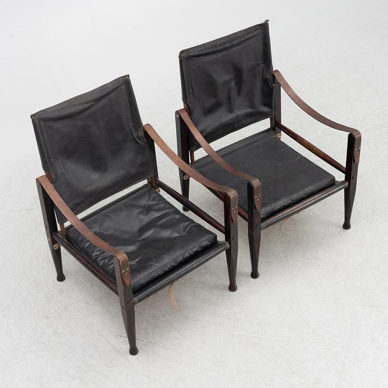 Kaare Klint, a pair of 'Safari Chairs', Rud. Rasmussen, Denmark.