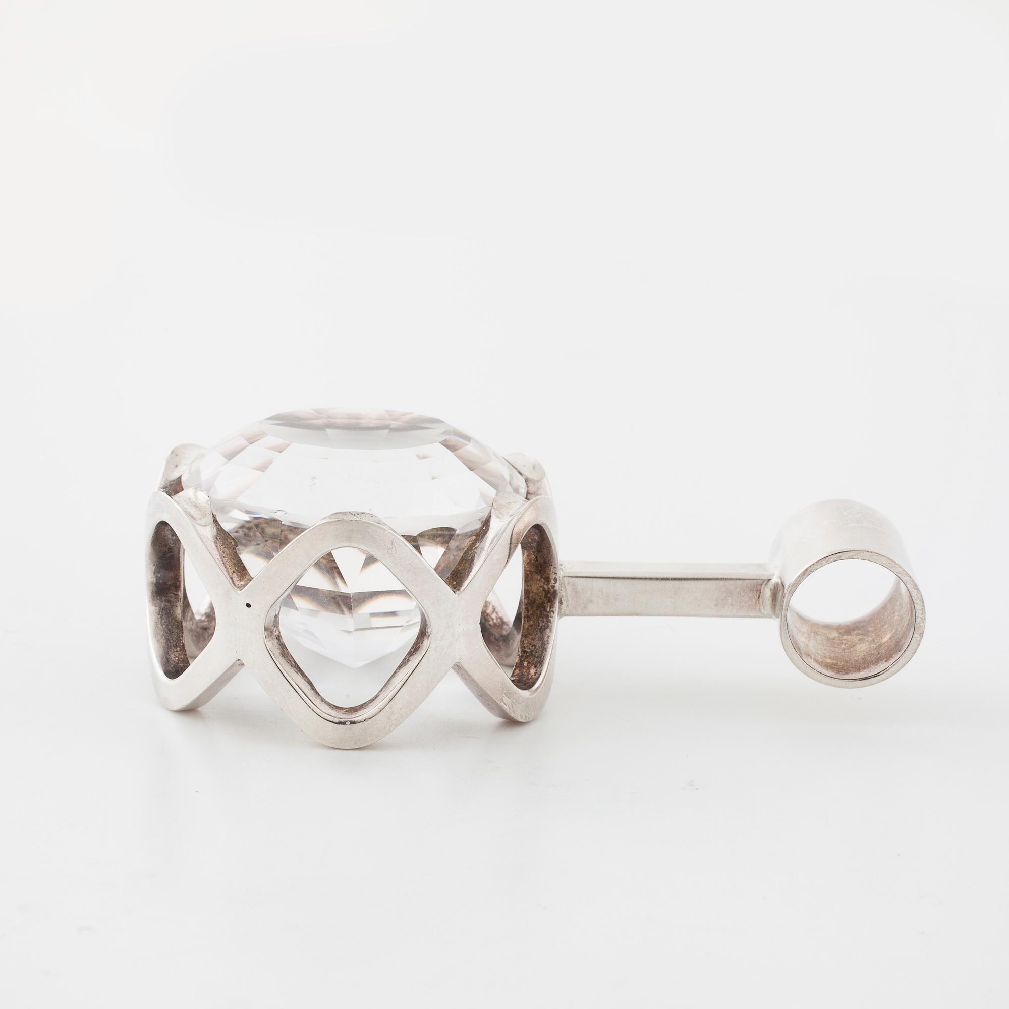 KARL-INGEMAR JOHANSSON, Göteborg, 1971, a faceted rock crystal pendant.