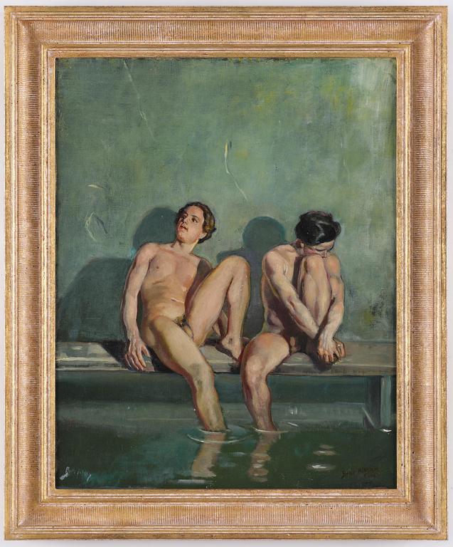 Bror Hillgren, Two youths in a bathhouse.