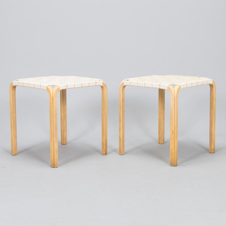 Alvar Aalto, a pair of 1980s 'Y61' stools for Artek.