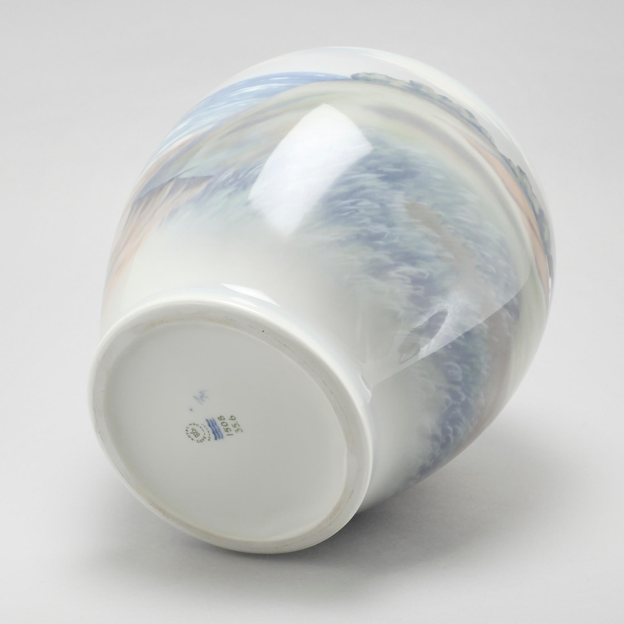 A porcelain vase from Royal Copenhagen, Denmark, second half of the 20th century.