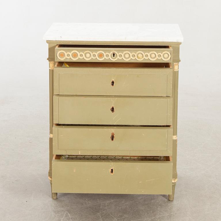 Chest of drawers with mirror, Gustavian style, first half of the 20th century.