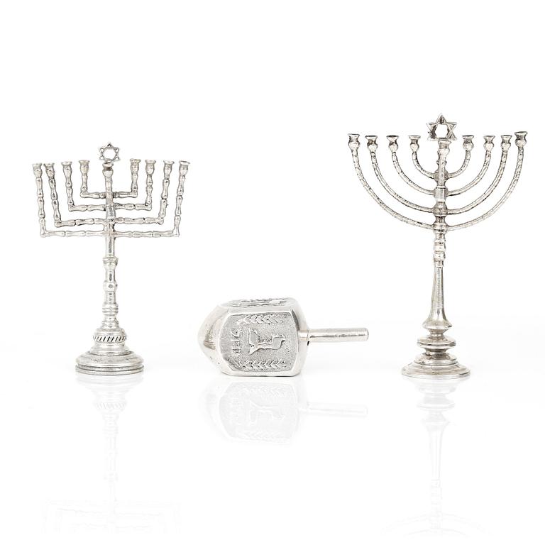 PARTI JUDAICA, 3 delar silver, 1900-tal. Vikt ca 52g.