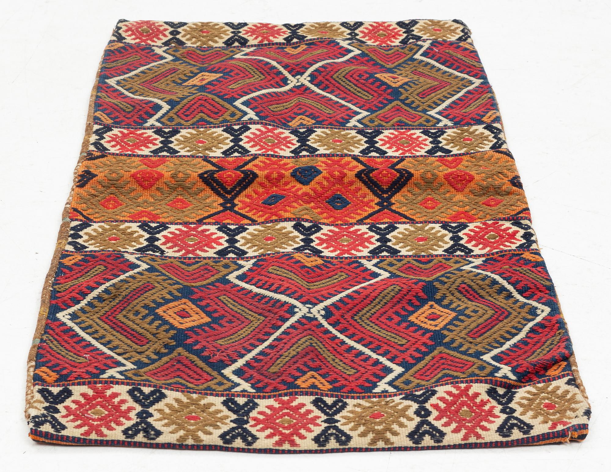 Carriage cushion, early 19th Century, c. 105 x 52 cm.