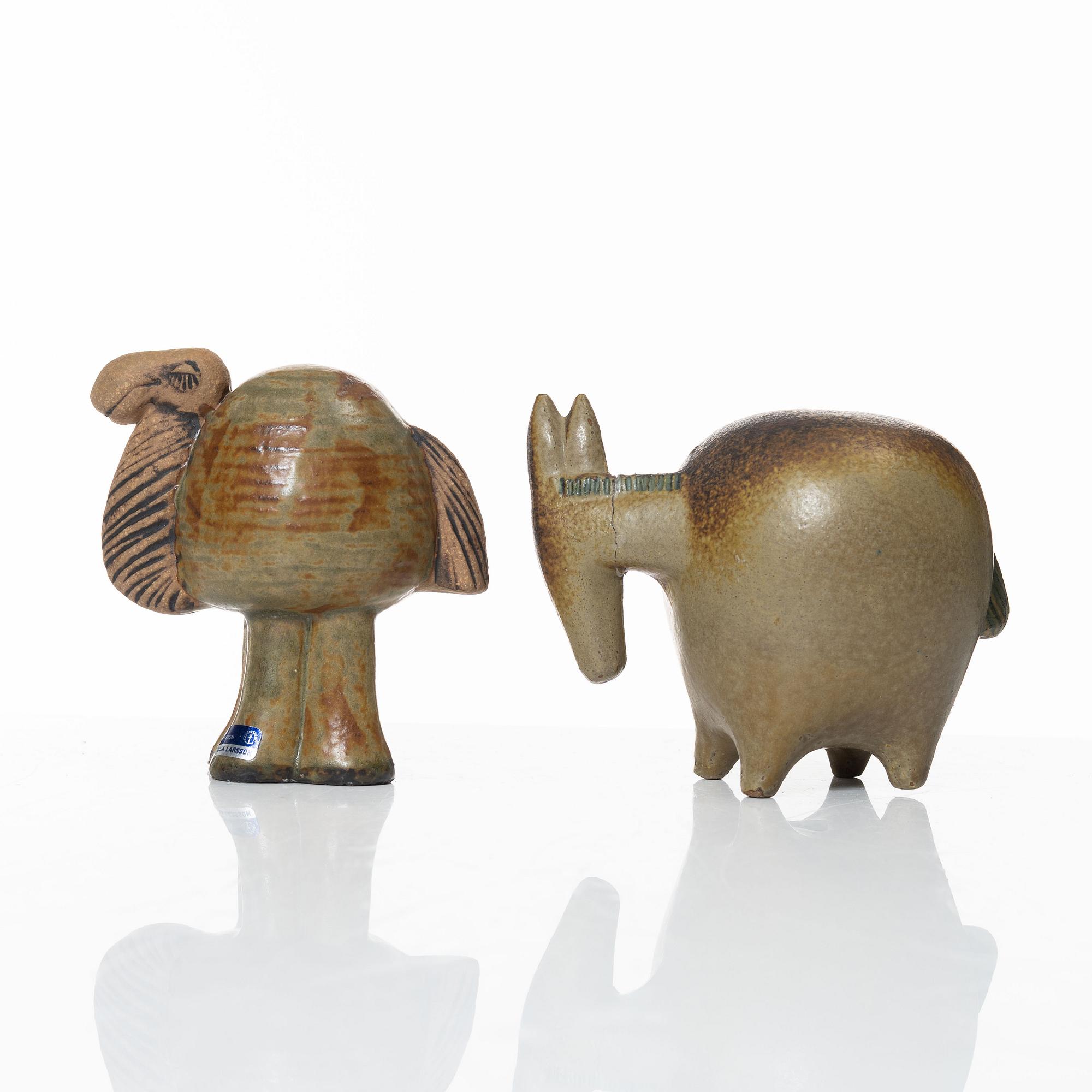 Lisa Larson, figuriner, 2 st, stengods, Gustavsberg.