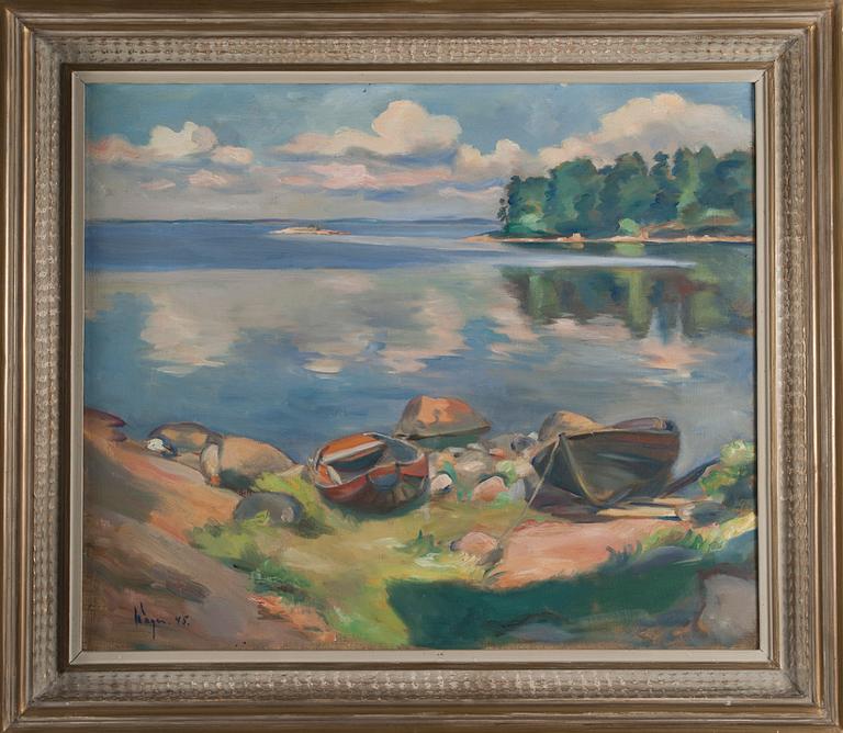 LASSE WAGER, olja på duk, signerad och daterad 45.