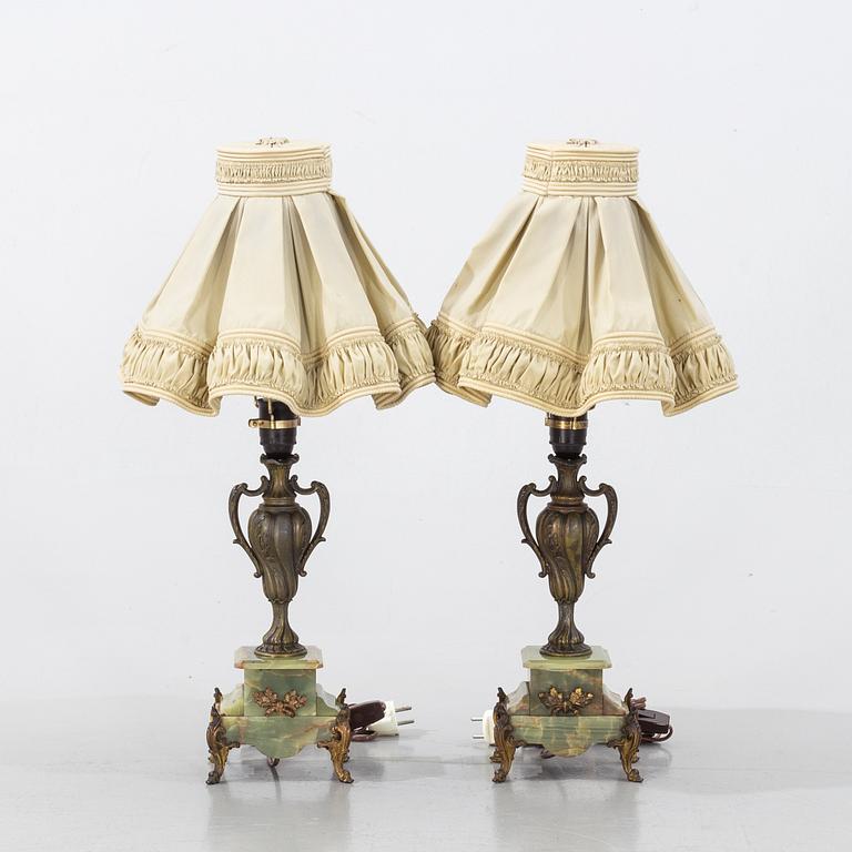 A pair of table lamps, second half fo the 20th century.