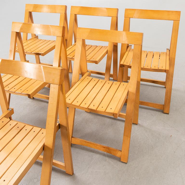 Aldo Jacober, 6 folding chairs for Bazzani, Italy 1970s.