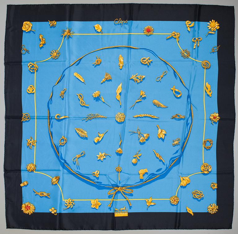 A Hermès silk scarf, "Clips".