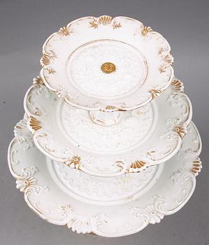 ETAGERE SAMT FAT på FOT, porslin, meissen, 1800-tal.