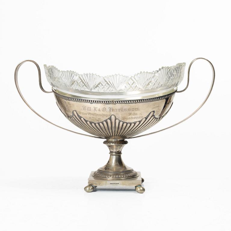 Presentation bowl, silver, Gustavian style, Nils Leonard Dahlström & Co, Örebro, 1910.
