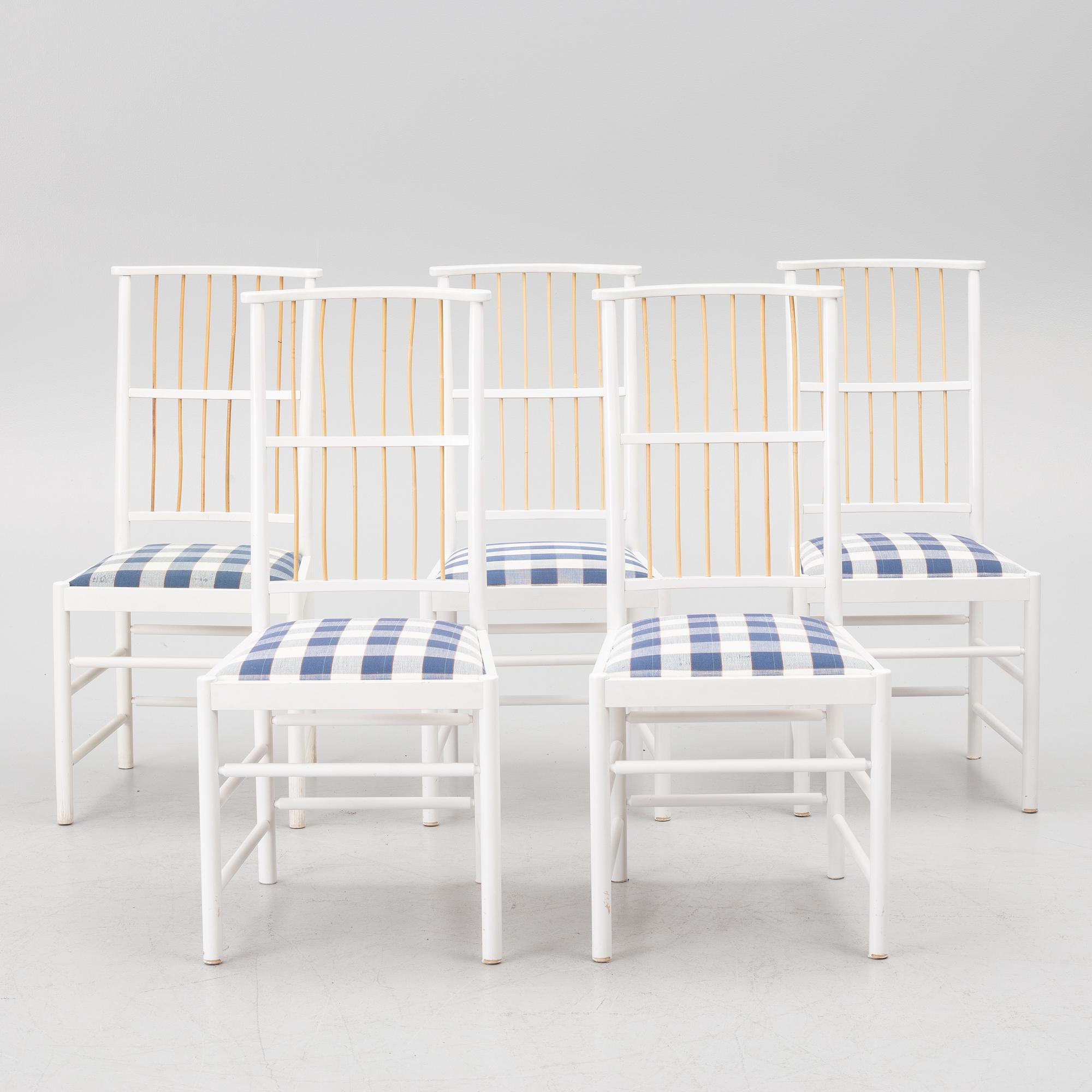Josef Frank, chairs, 5 pcs, model 2025, Svenskt Tenn, post 1985.