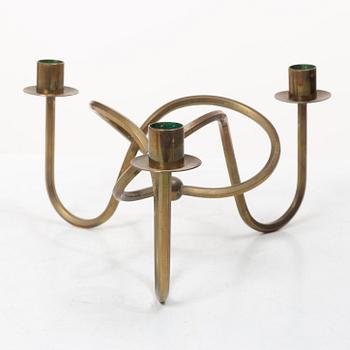 Josef Frank, 'Vänskapsknuten' brass candelabrum, Svenskt Tenn.