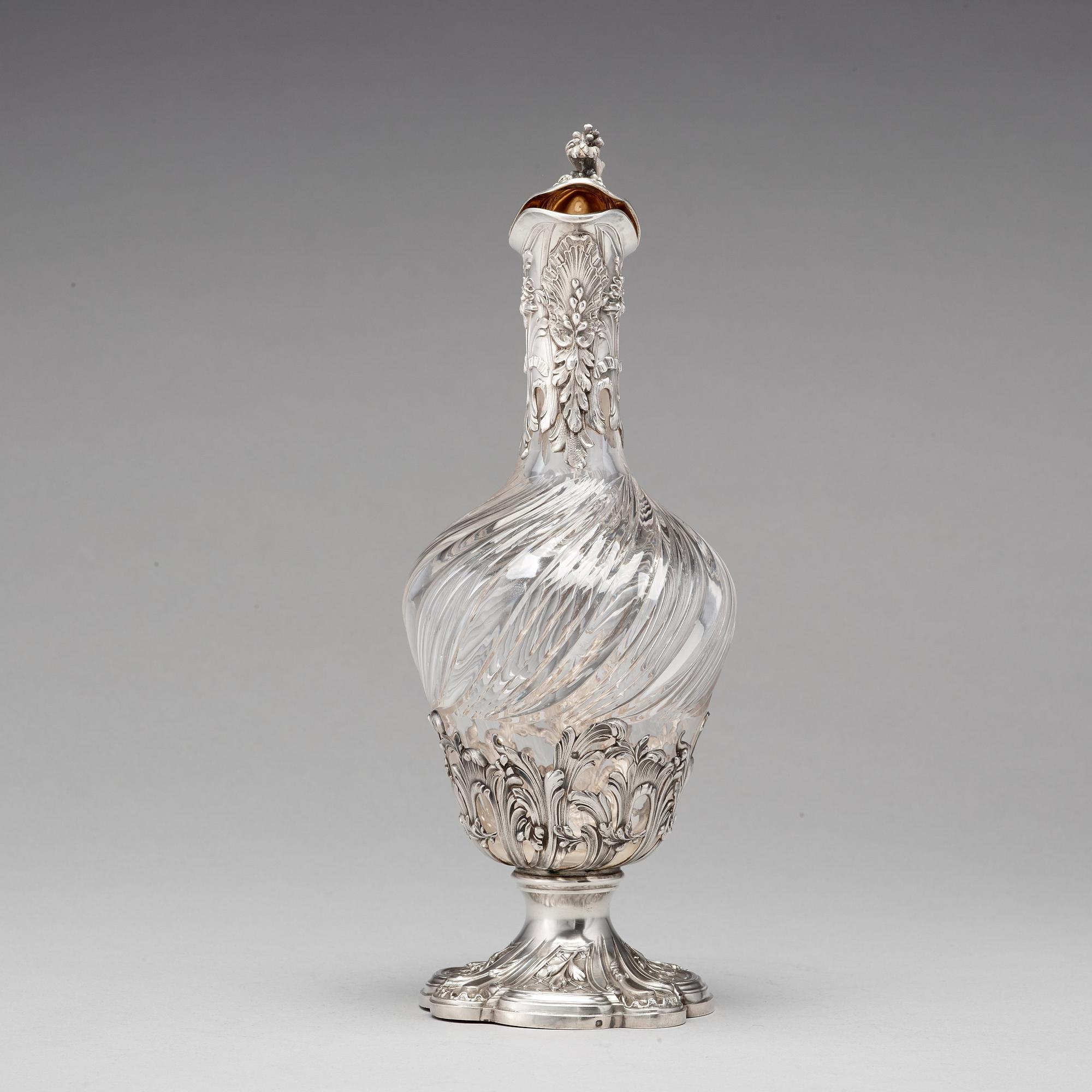 Vinkanna, Frankrike 1800-talets mitt, silver och glas.