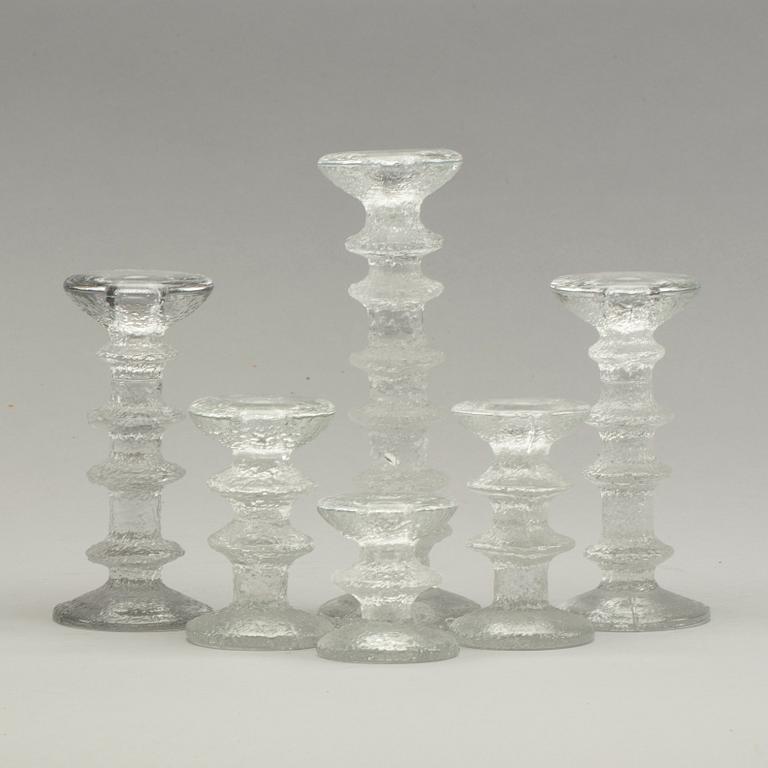 LJUSSTAKAR, 6 st, Timo Sarpaneva, Iittala "Festivo", 1900-talets andra hälft.