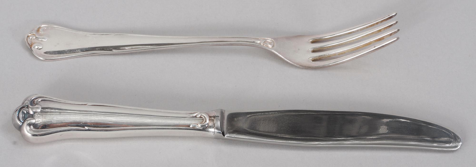 SMÖRGÅSBESTICK, 14 st, silver, Mema 1970-tal.