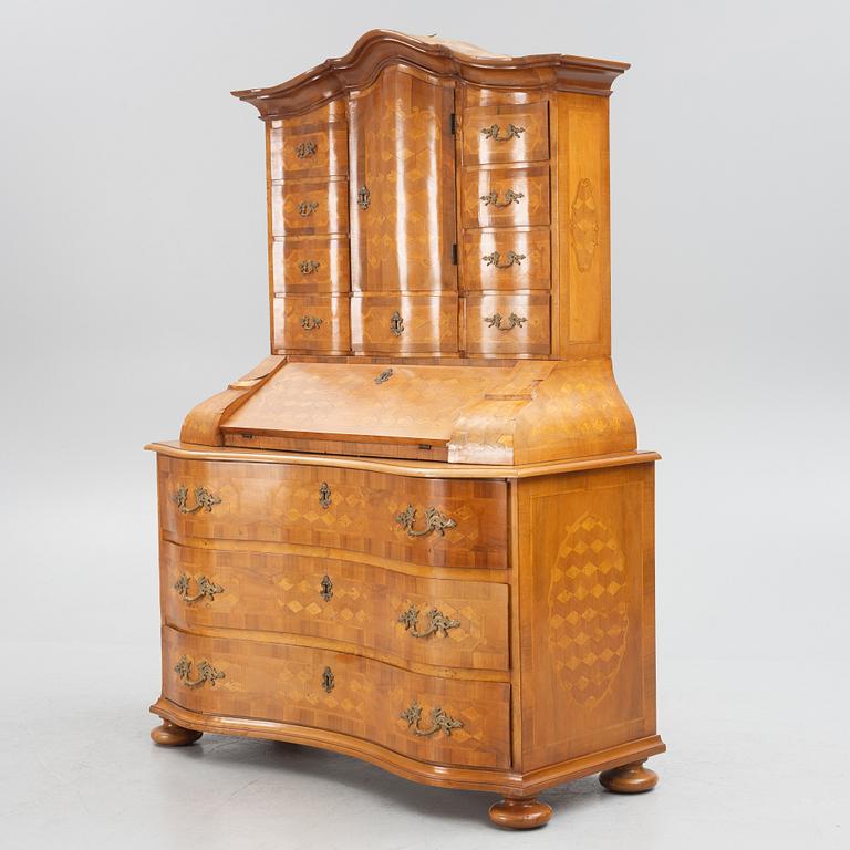 A Baroque style writing cabinet, 20th Century.