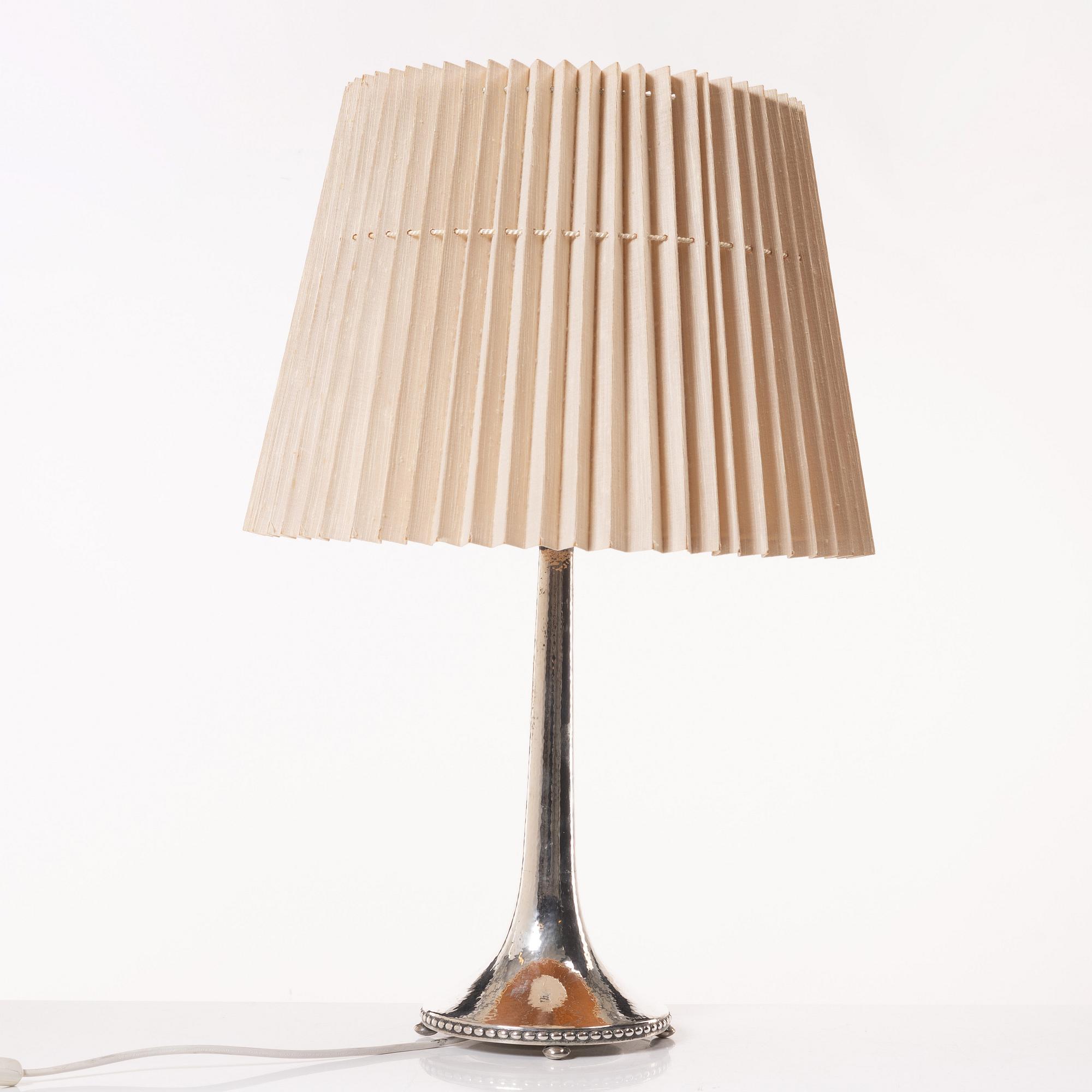 Bordslampa, silver, Stockholm 1929.