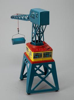 LYFTKRAN, målad plåt, Tyskland 1960/1970-tal.