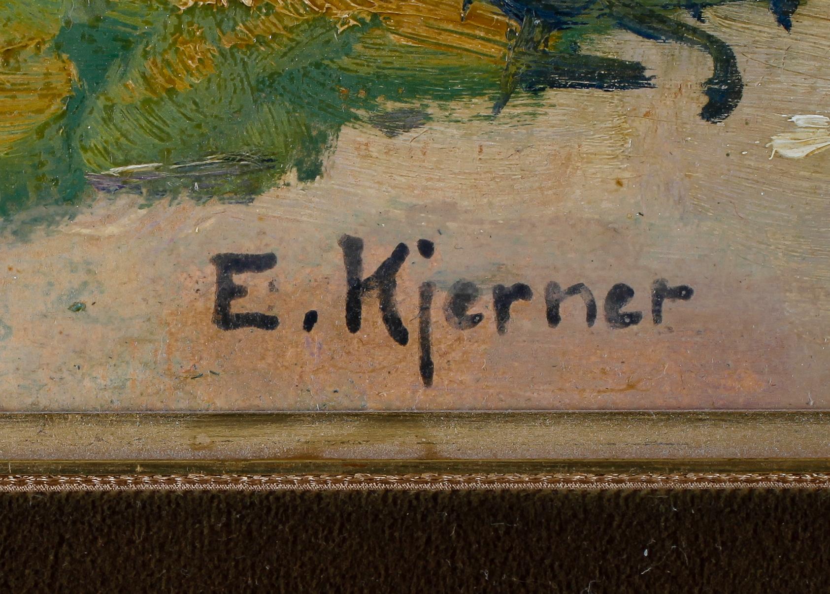 ESTHER KJERNER, olja på pannå, signerad.