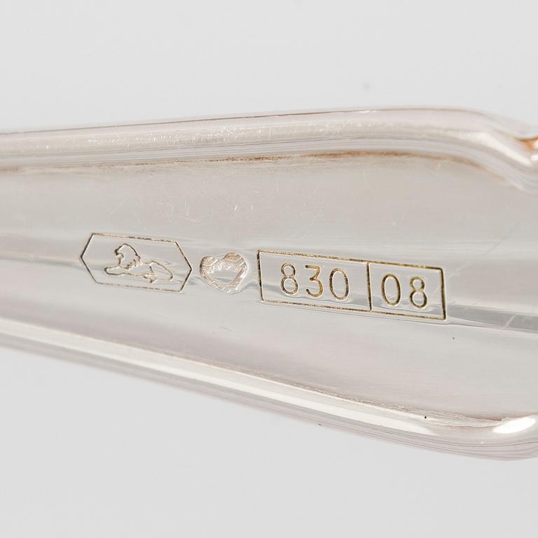 Aterinsarja, 55 osaa, hopeaa "Chippendale", eri valmistajia, v. 1983-1994.