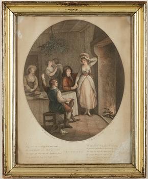 GRAVYRER. 12 st, England 1800-tal.