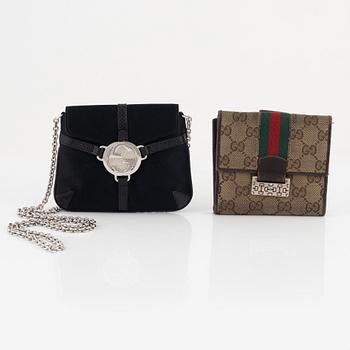 Gucci, aftonväska samt plånbok.
