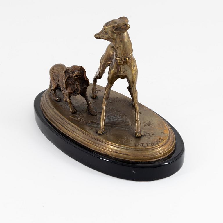 Pierre Jules Mène, after, a signed bronze sculpture.