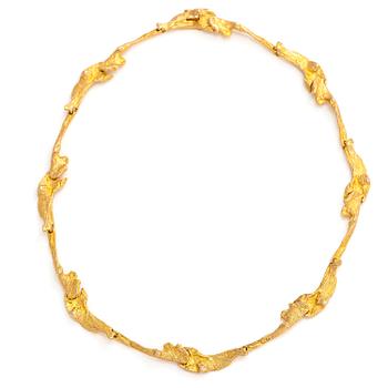 Björn Weckström, a 14K gold 'Orchid Psychedelic'  necklace for Lapponia 1973.
