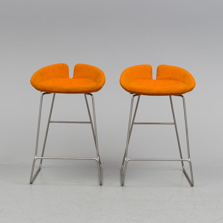 A pair of Patricia Urquiola 'Fjord' bar stools, for Moroso, second half of the 20th century.