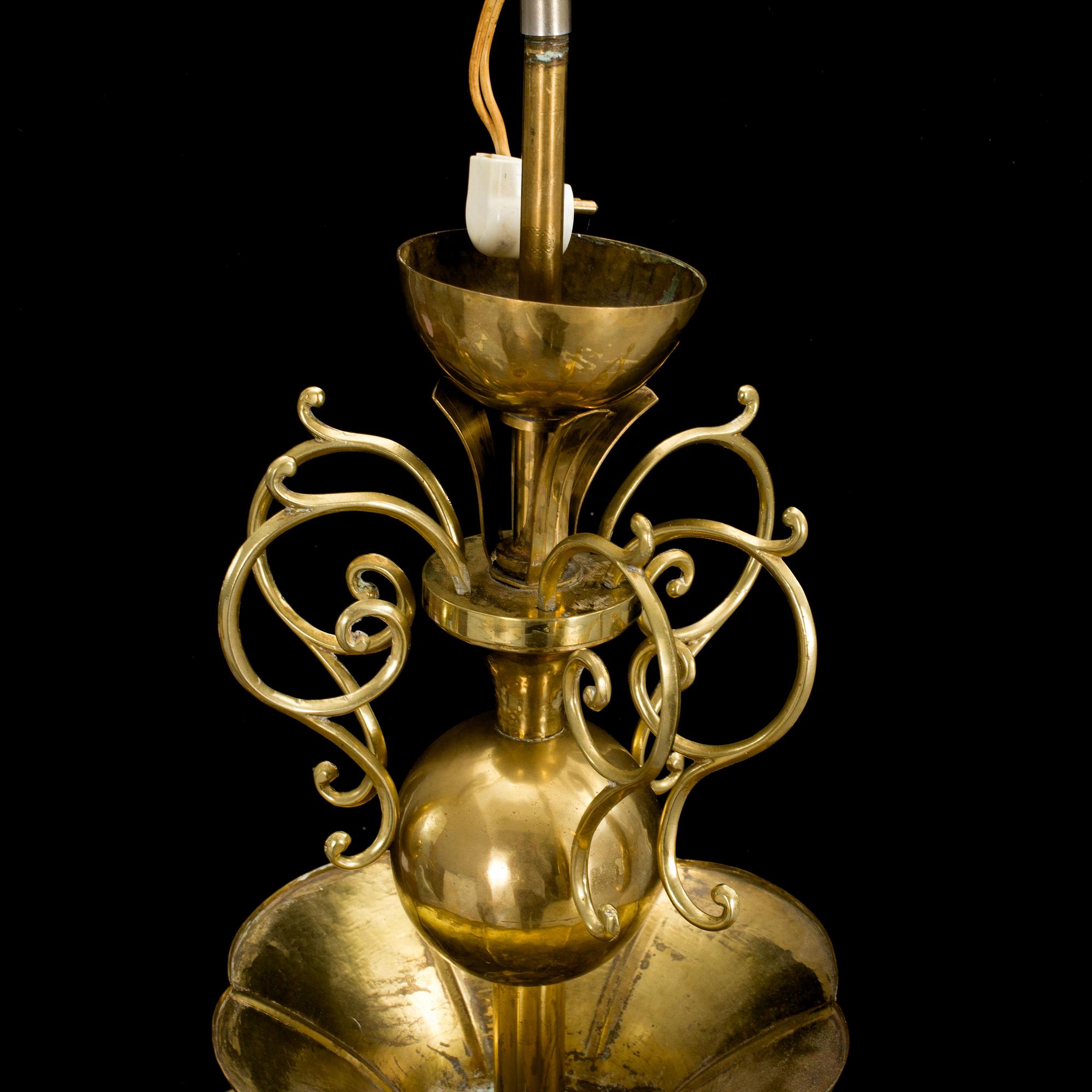 TAKLAMPA, firma Lars Holmström Arvika, 1900-talets första hälft, mässing.