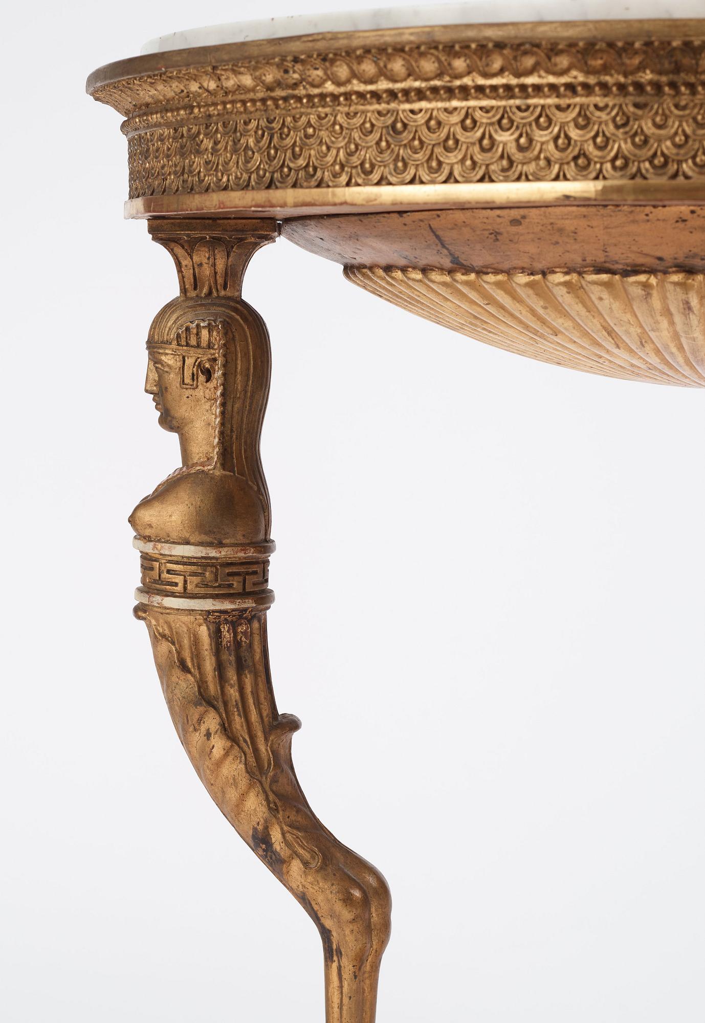A late Gustavian console table, Stockholm, around 1800.