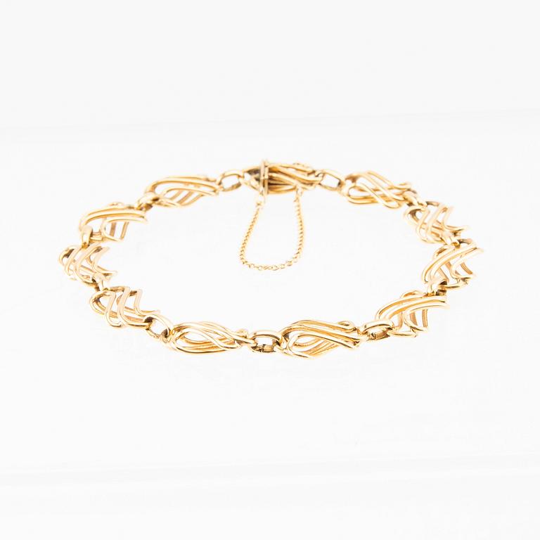 Bracelet, 18K gold, Stockholm 1956, fantasy link.