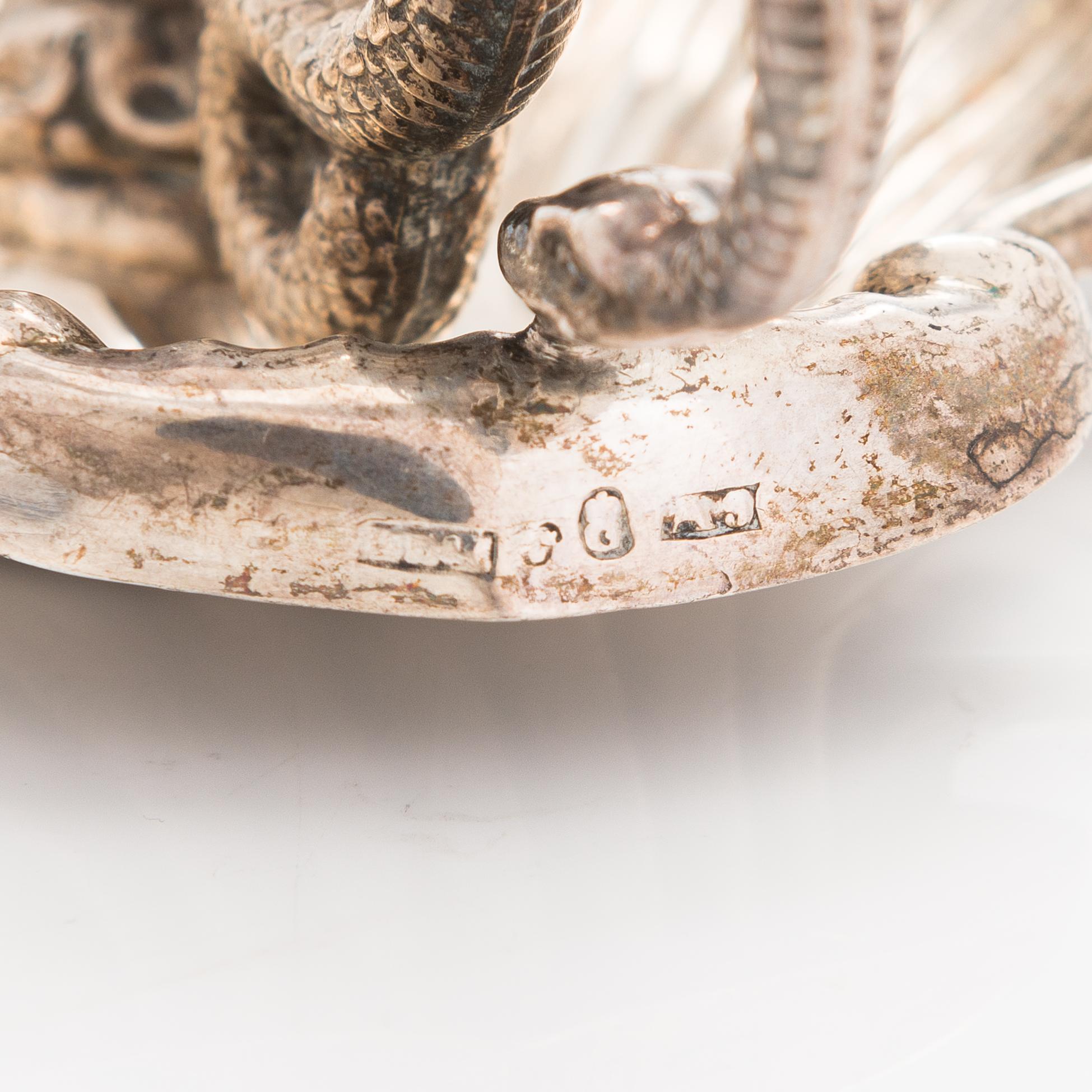 Nattljusstakar, ett par, silver Sverige 1800-talets mitt. Senempir.