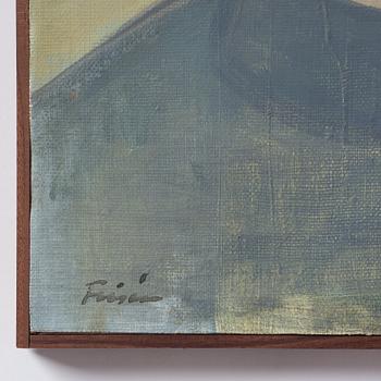 Vera Frisén, oil on relined canvas, signed.