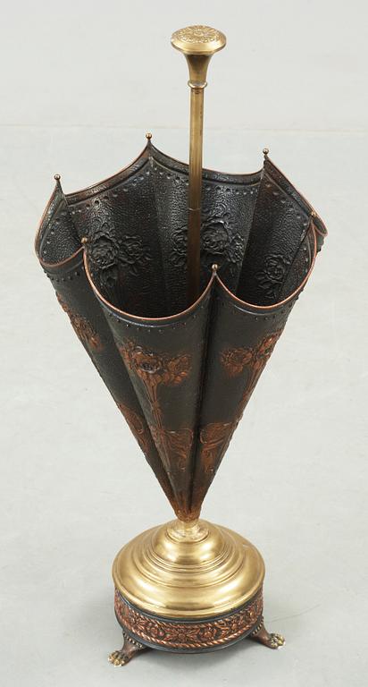 PARAPLYSTÄLL, mässing och koppar, 1900-talets andra hälft.