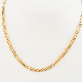 Necklace, Fishbone link, 18K gold, Balestra Italy.