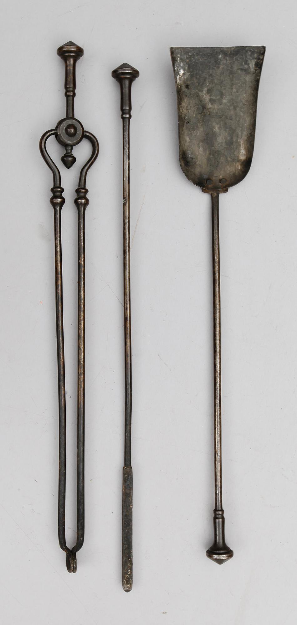 BRASVERKTYG, 3 st, polerat stål, 1800-talets mitt.