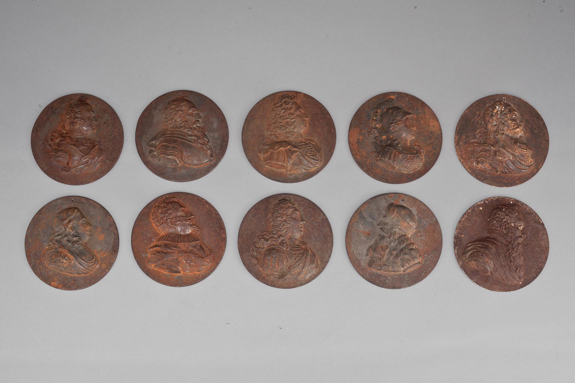 REGENTLÄNGD, 10 st. Gjutjärn. 1900-tal.