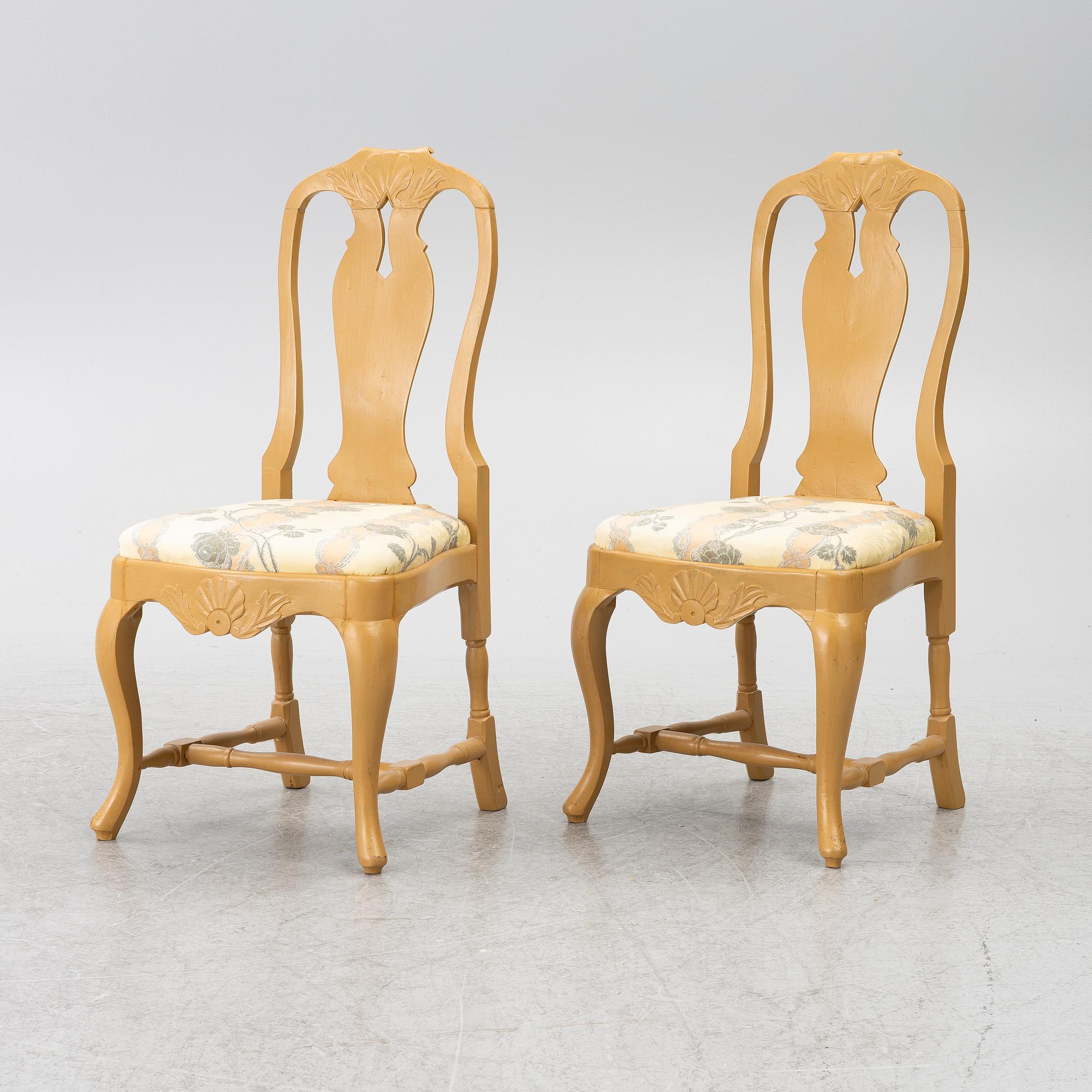 A pair of Rococo chairs, second half of the 18th century.