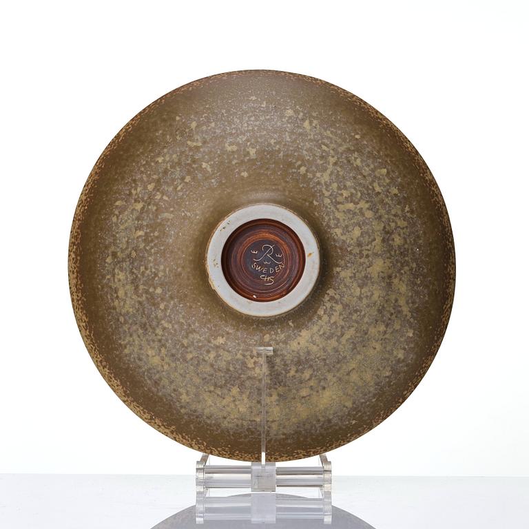 Carl-Harry Stålhane, a stoneware dish, Rörstrand, Sweden 1950s.