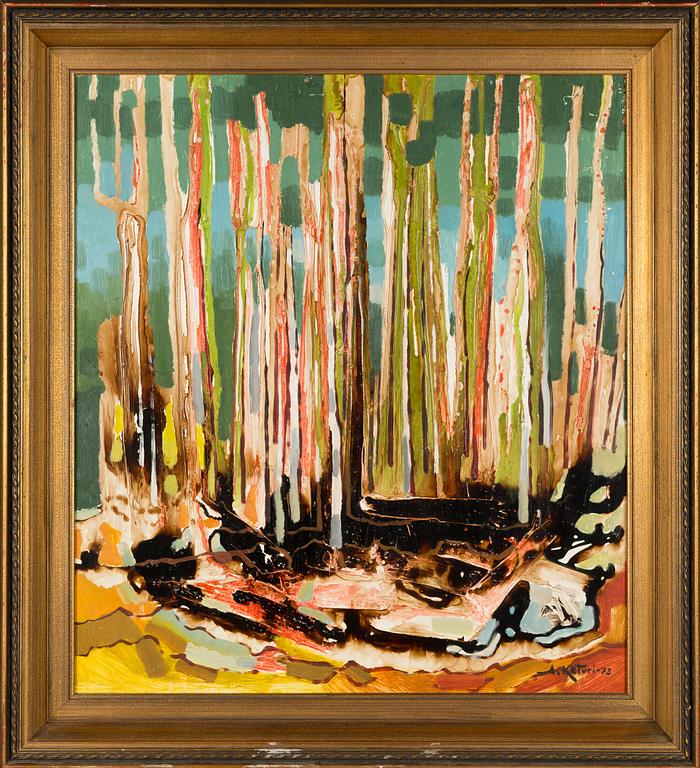 Alpo Keturi, öljy levylle, signeerattu ja päivätty -73.