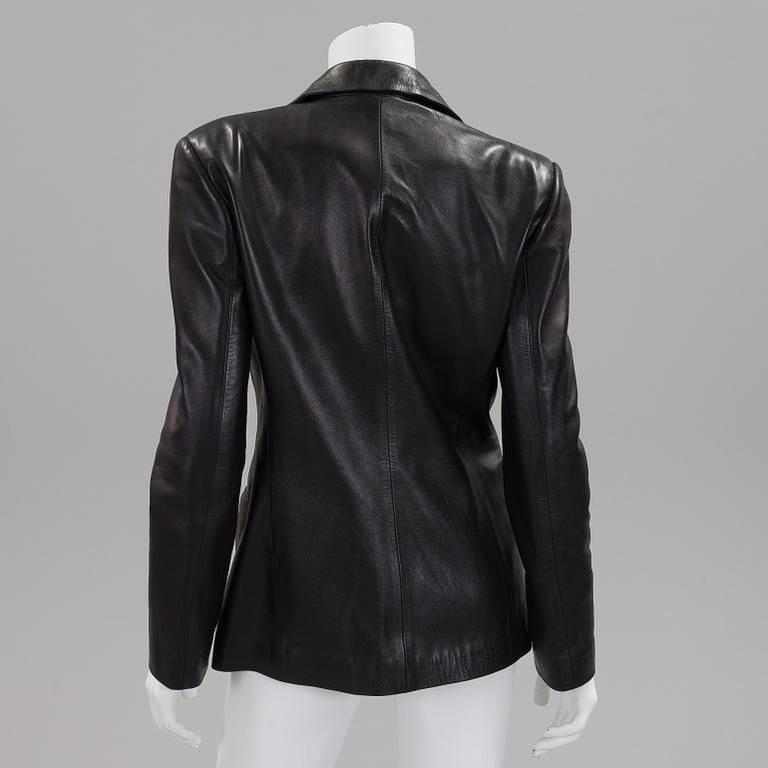 GUCCI, a leather jacket, Italian size 44.