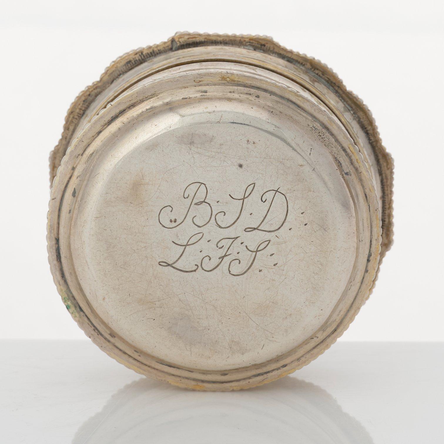 Melchior Faust, kyrkdosa, silver, Göteborg 1768.