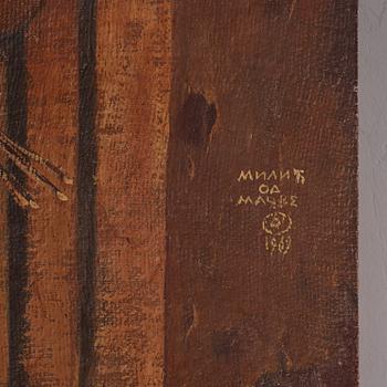 Milić od Mačve, oil on canvas laid down on panel, signed and dated 1969.