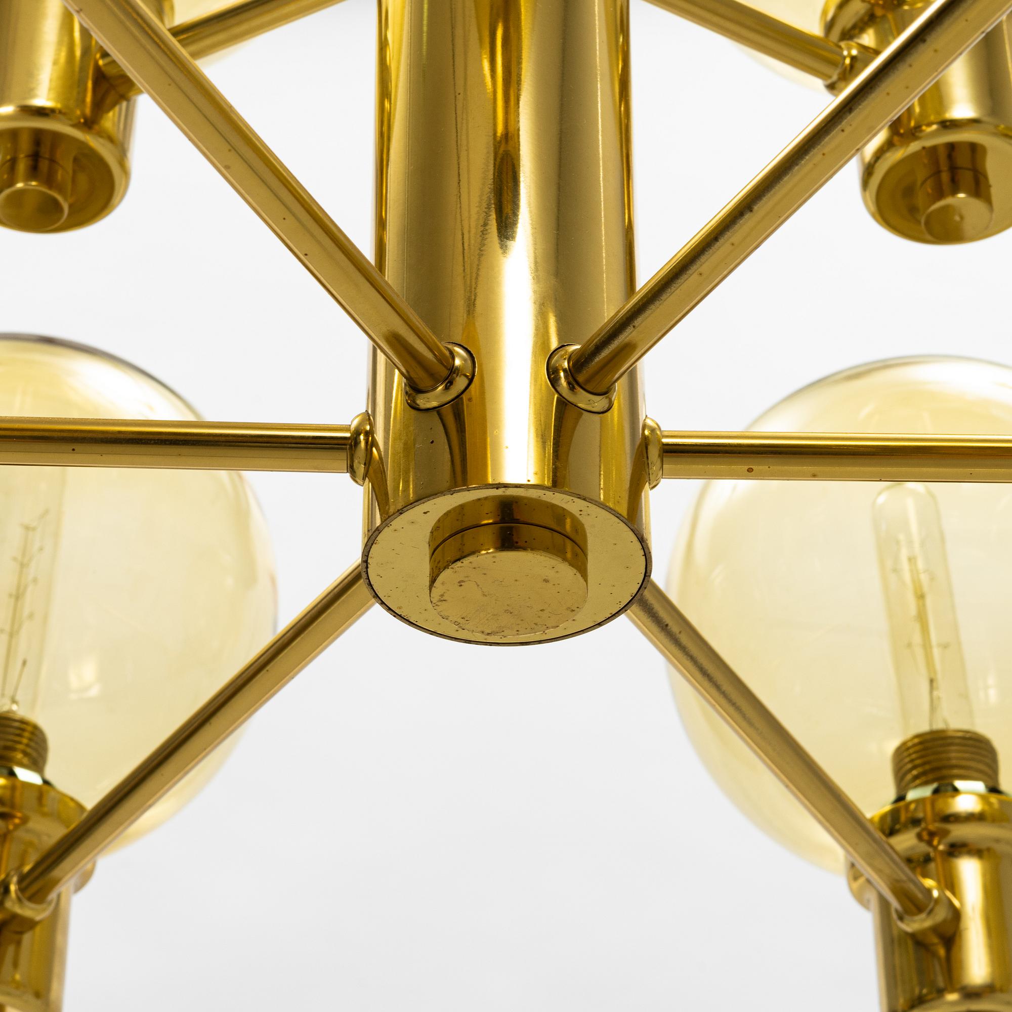 A brass ceiling light, second half of the 20th Century.