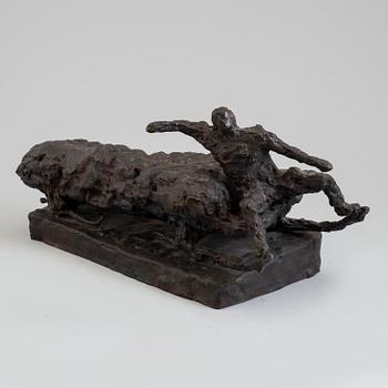 ASMUND ARLE, Sculpture, bronze, two parts, one signed A. Arle (2).