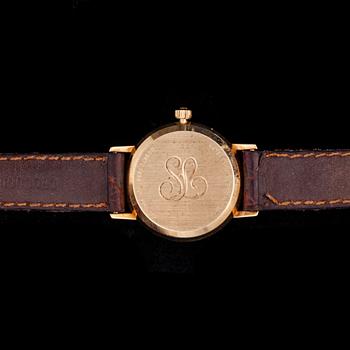 ARMBANDSUR, dam, Omega, guld, läderarmband, original etui.