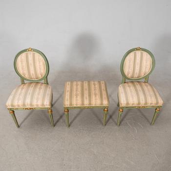 Salon group, 7 dlrs Gustavian style, first half of the 20th century.