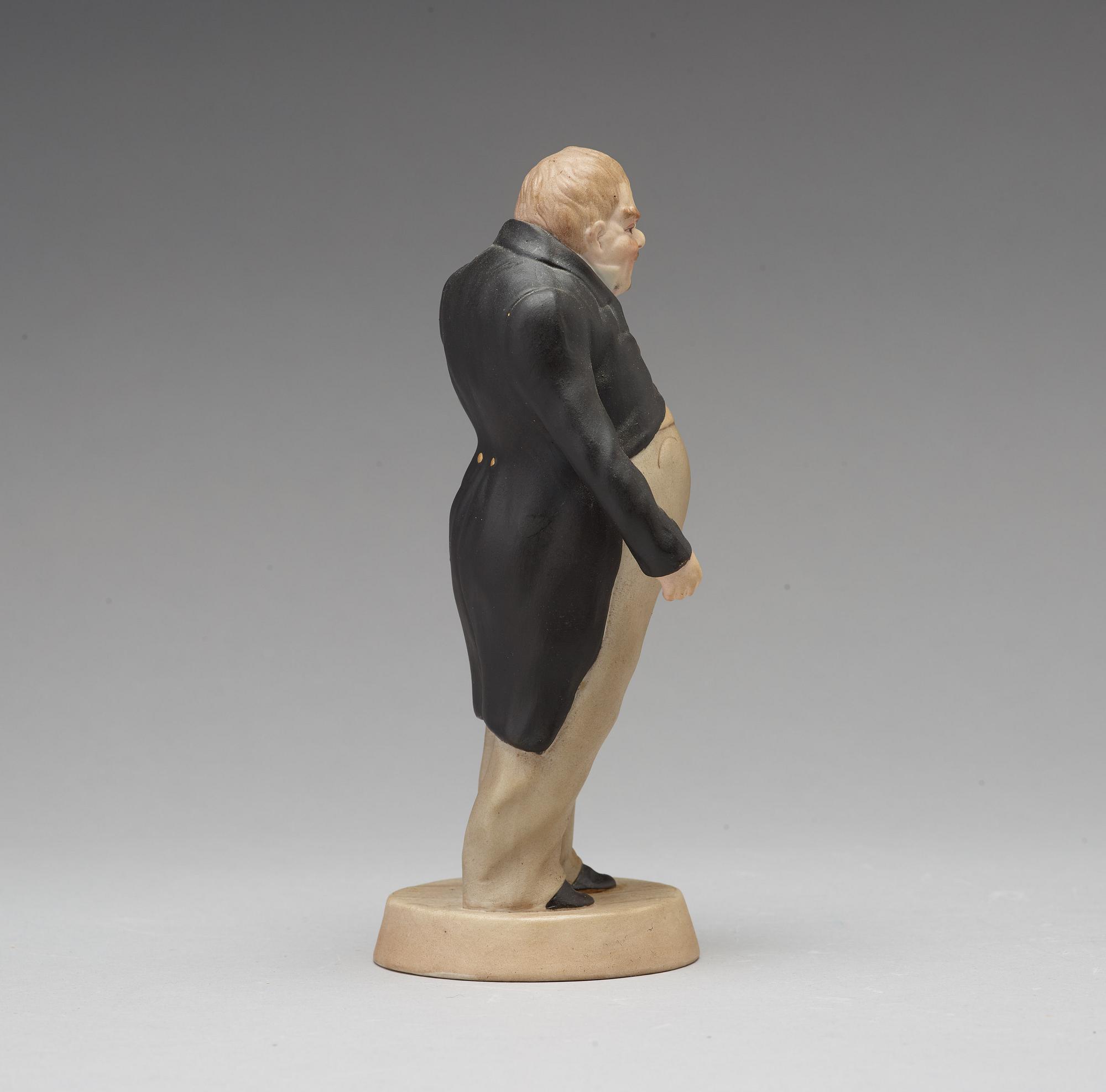 A bisquit porcelain figure of Sobakevich from Gogol's 'Dead Souls', Gardner, Moscow, 1880-1917.
